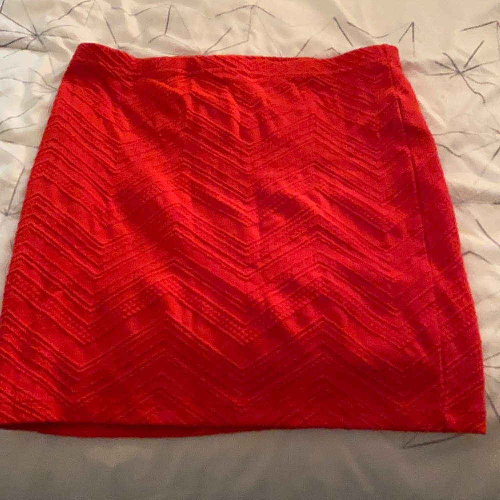 Red mini skirt